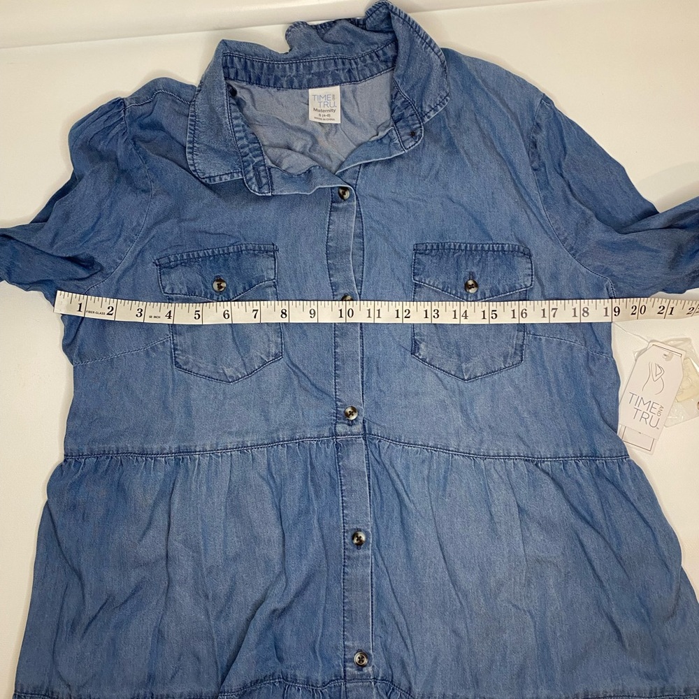 Maternity tencel blue long sleeve dress new with tags size small - Picture 9 of 9